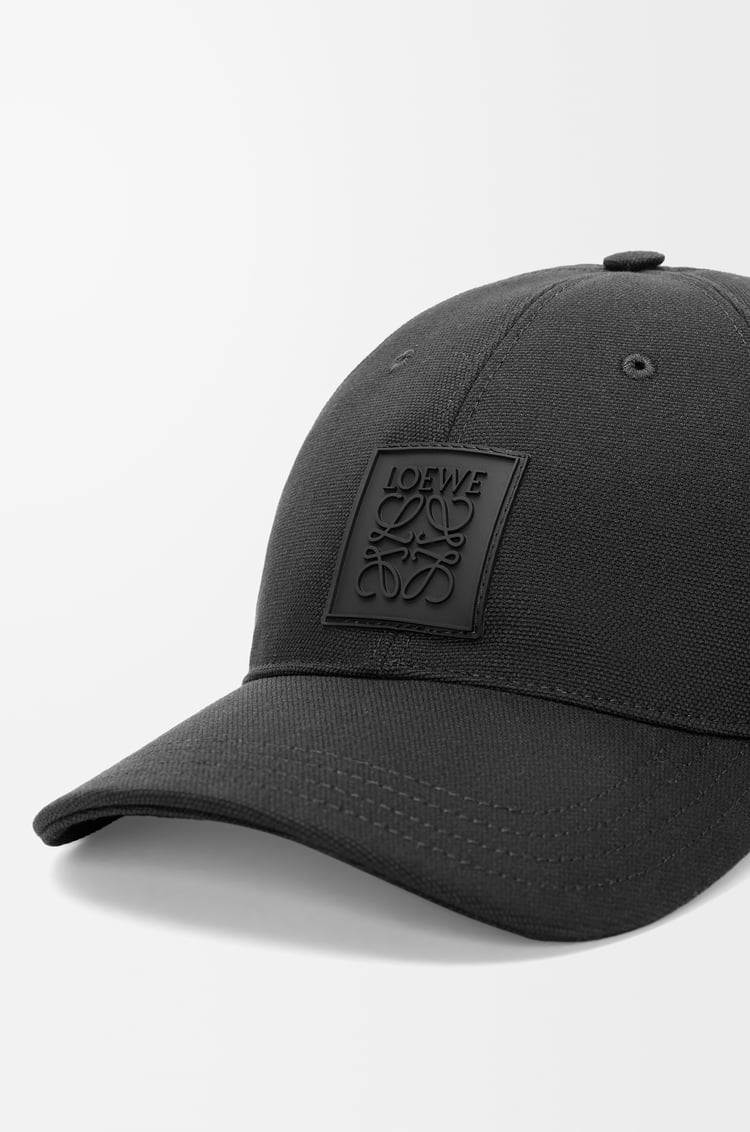 LOEWE Gorra con parche en lona Negro