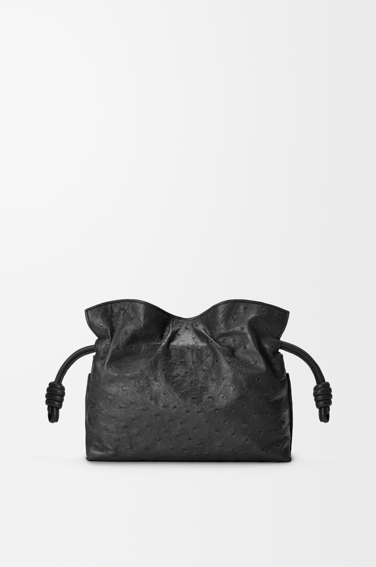 LOEWE Mini Flamenco clutch in ostrich Black