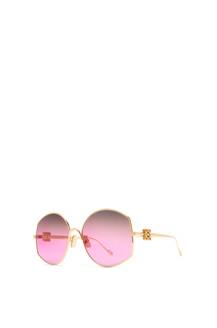 LOEWE Oversize sunglasses in metal Pink/Dark Green pdp_rd