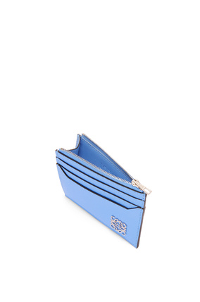 LOEWE Anagram square zip cardholder in pebble grain calfskin Celestine Blue plp_rd