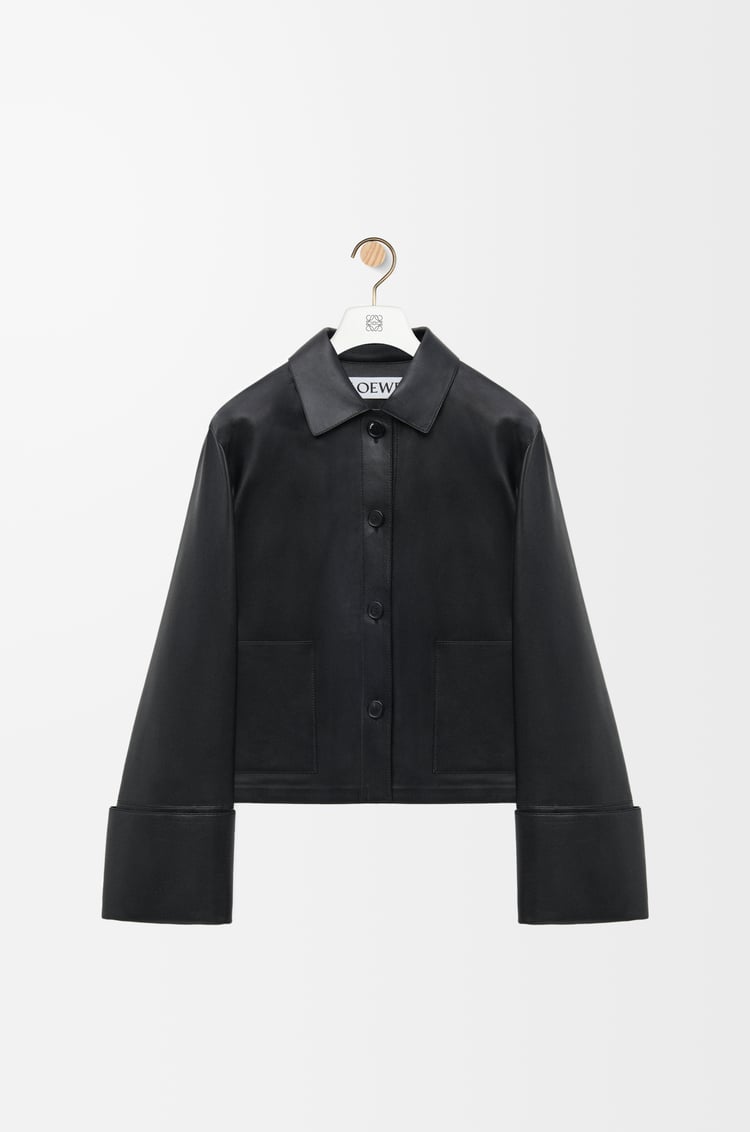 LOEWE Chaqueta con dobladillo en piel napa de cordero Negro