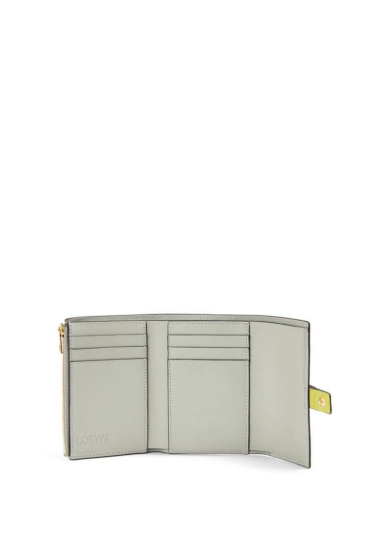 LOEWE Small vertical wallet in soft grained calfskin Lime Yellow/Avocado Green