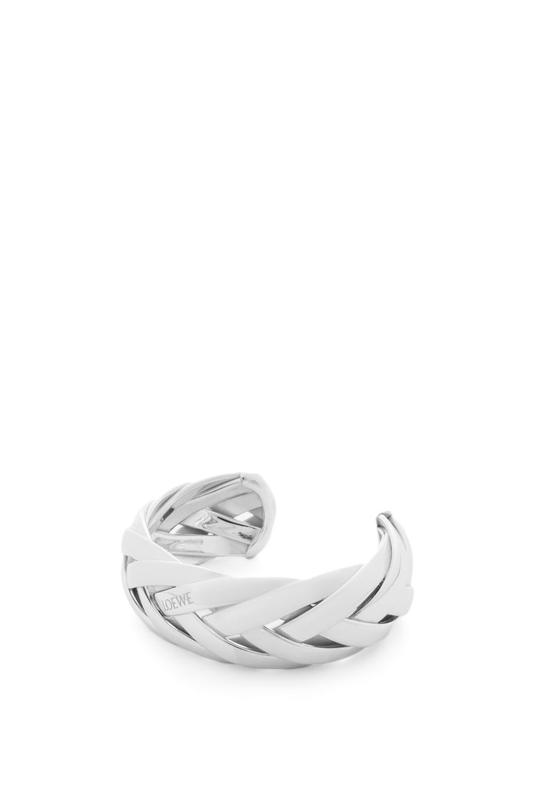 LOEWE Large braided cuff in sterling silver Silver