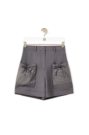 LOEWE Cargo shorts in cotton and polyamide Stone Grey plp_rd