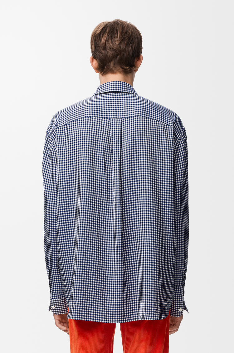 LOEWE Shirt in silk Blue/White