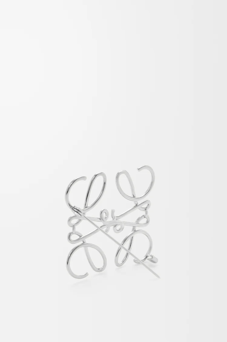 LOEWE Anagram brooch in metal Palladium