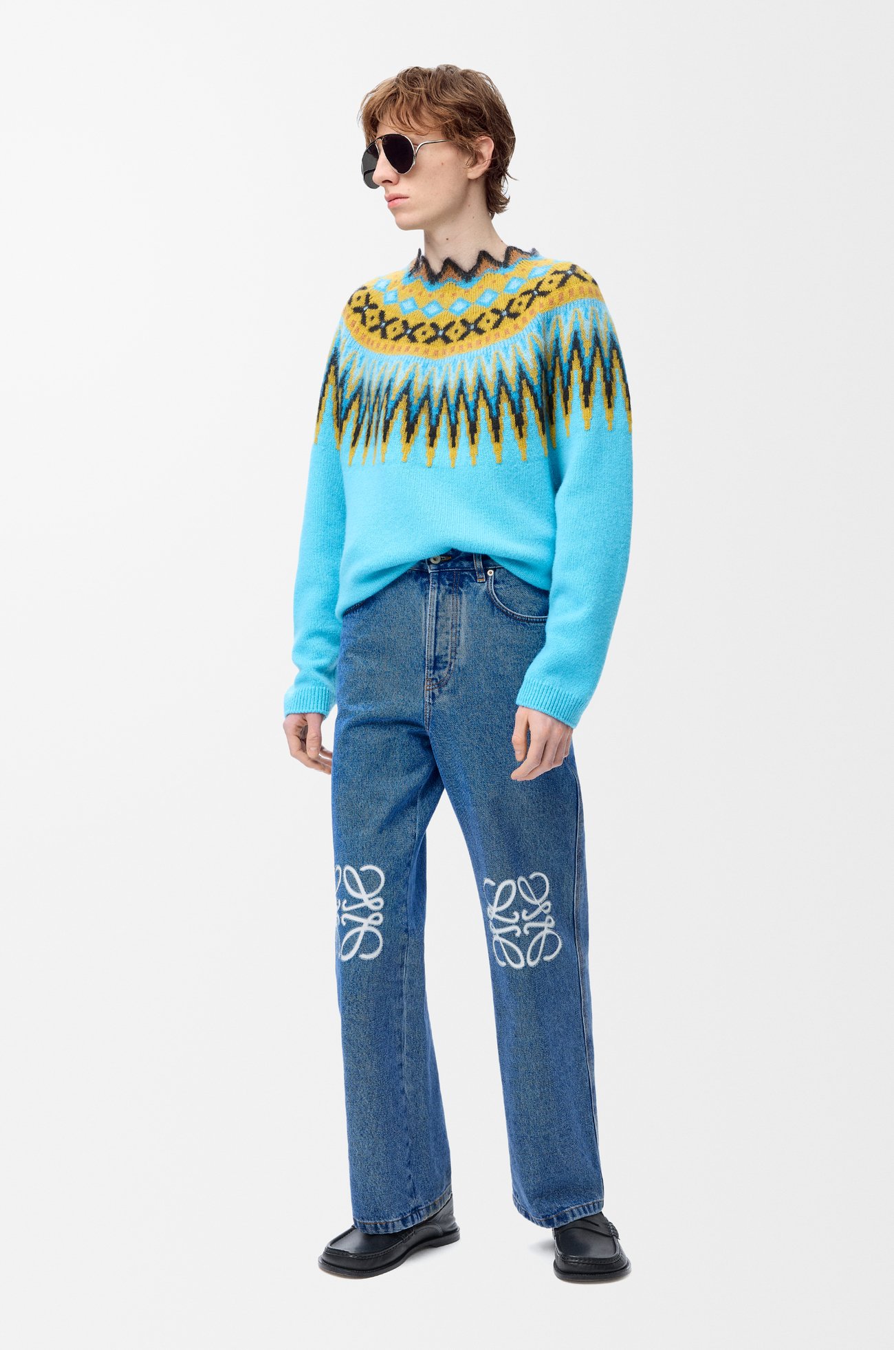 LOEWE Pantalón vaquero holgado Anagram en denim Azul Vaquero
