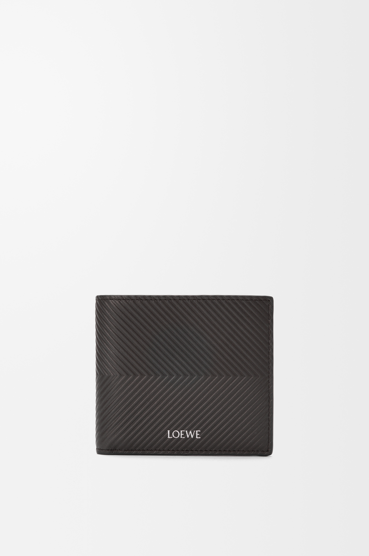 LOEWE Portefeuille à deux volets en cuir de veau classique texturé Gris Foncé