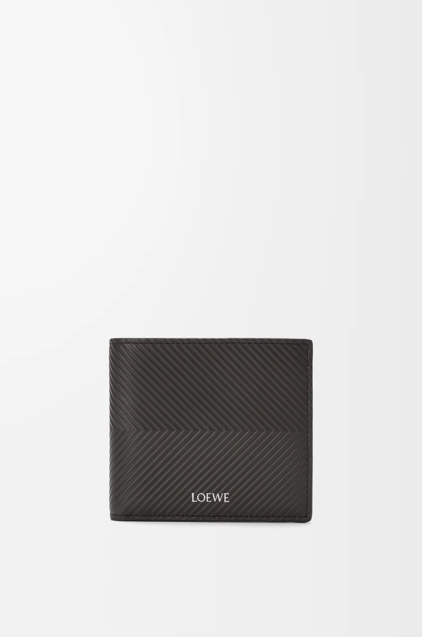 Bifold coin wallet in textured classic calfskin
