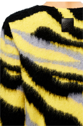 LOEWE 羊毛和馬海毛混紡圖案嵌花開襟外套 黃色/黑色 plp_rd
