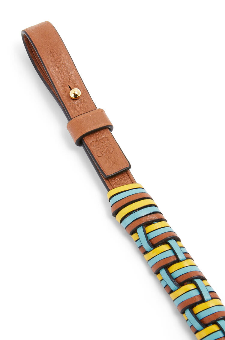 LOEWE Woven short strap in classic calfskin Tan/Multicolor pdp_rd