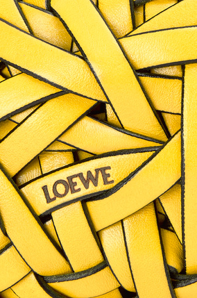 LOEWE Nest woven paperweight in stone and calfskin Yellow plp_rd