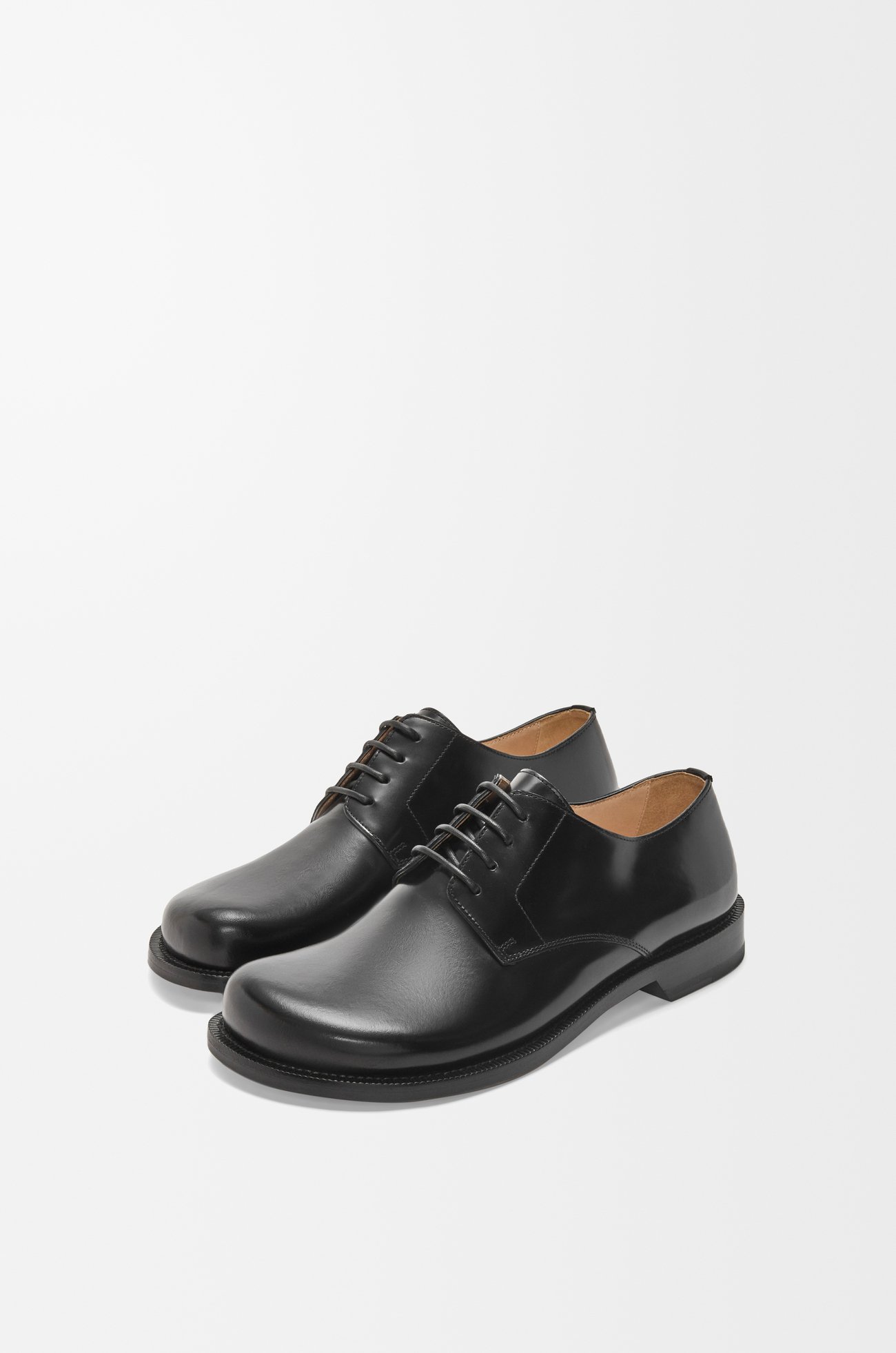 LOEWE Campo derby shoe in brushed calfskin Black plp_rd