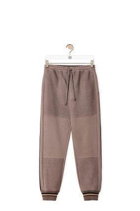 LOEWE Pantalón de jogging en algodón con ribete a contraste Gris Calido
