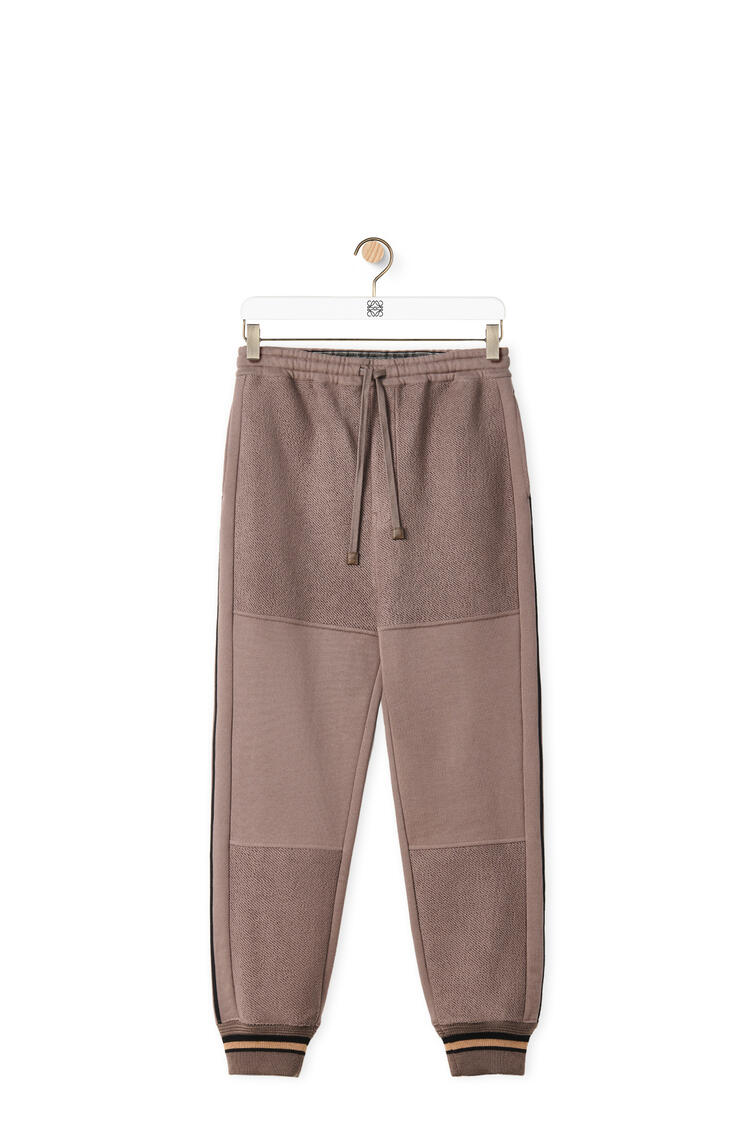 LOEWE Contrasting rib jogging trousers in cotton Warm Grey pdp_rd