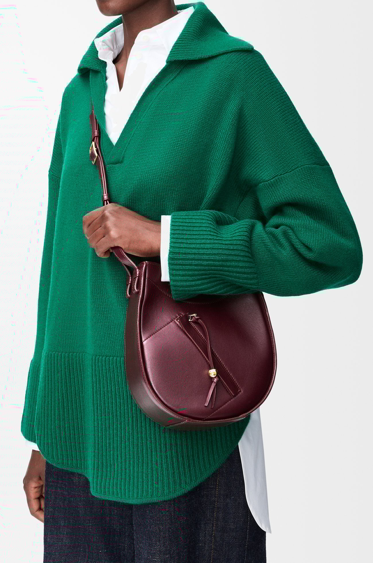 LOEWE Bolso Hammock Slice en piel de ternera Burdeos Oscuro plp_rd
