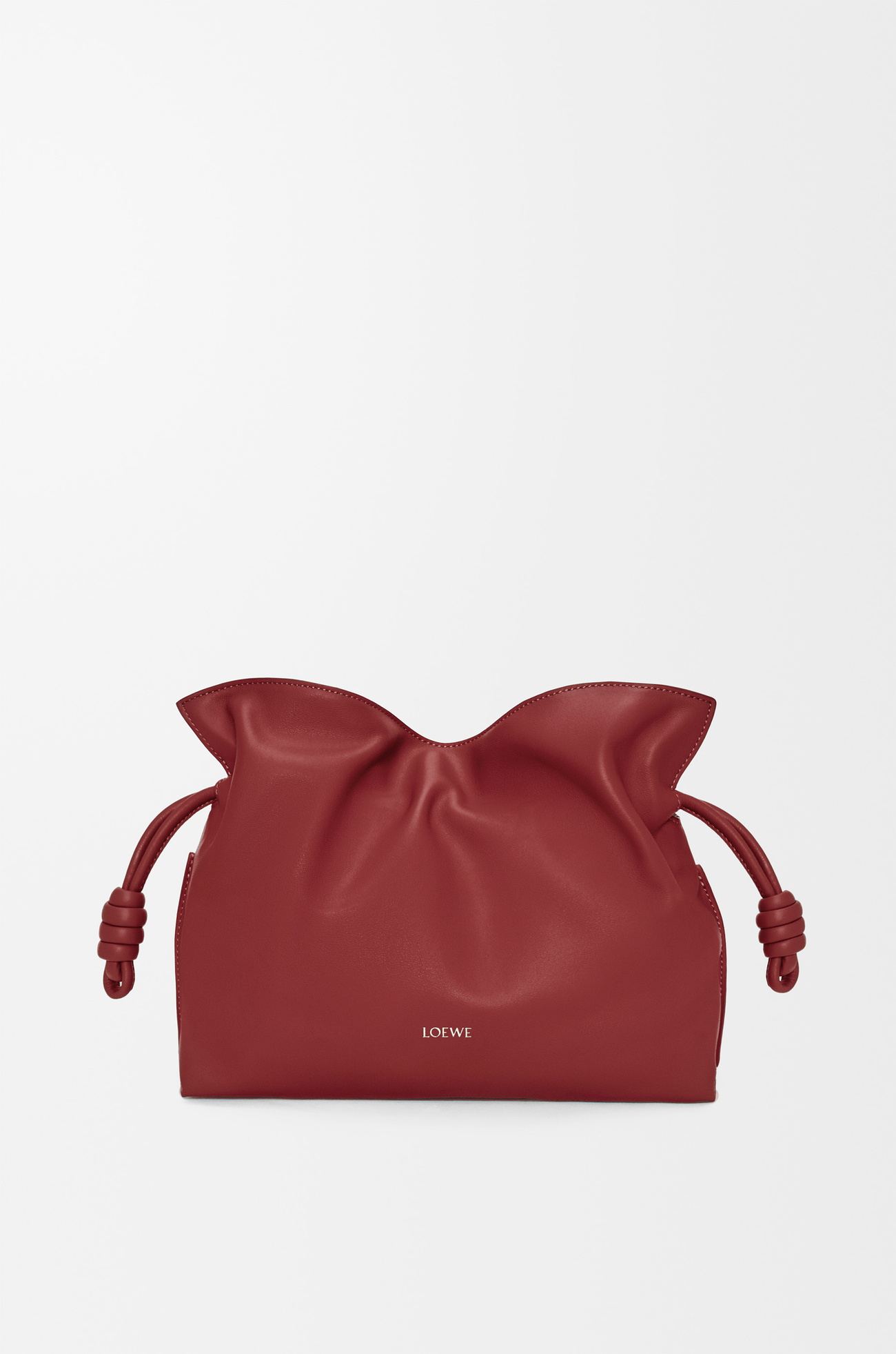 LOEWE Borsa Flamenco Clutch media in nappa di vitello Rosso Bruciato