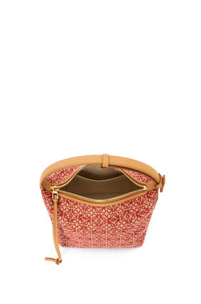 LOEWE Small Cubi bag in Anagram jacquard and calfskin Red/Warm Desert plp_rd