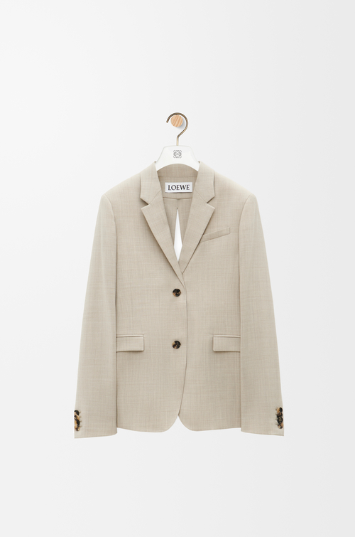 テーラード ジャケット（ウール） ライトベージュメランジェ - LOEWE 