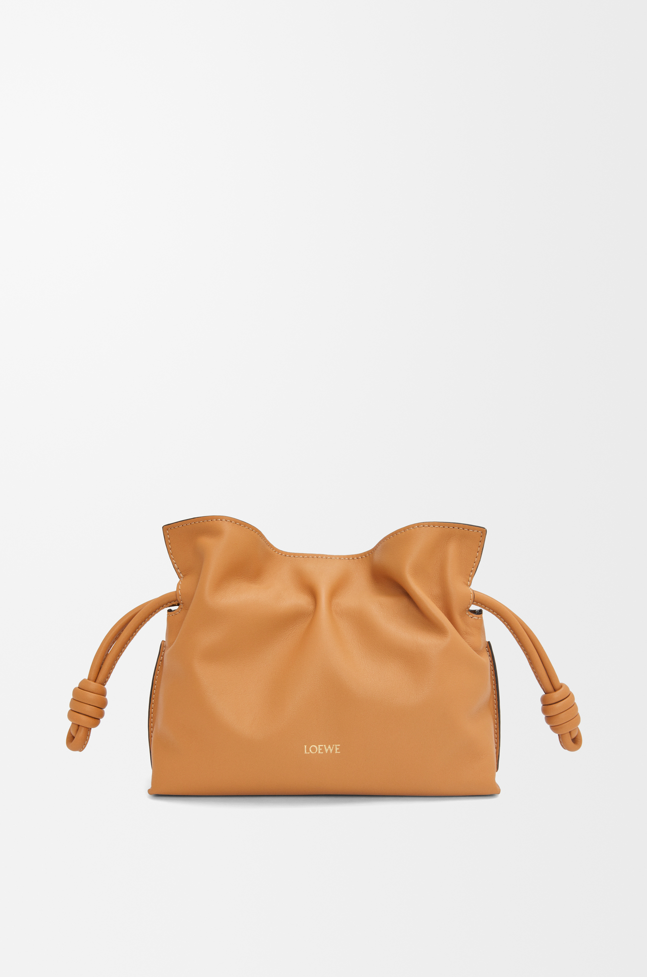 LOEWE 迷你納帕小牛皮 Flamenco 手拿包 溫暖沙漠色
