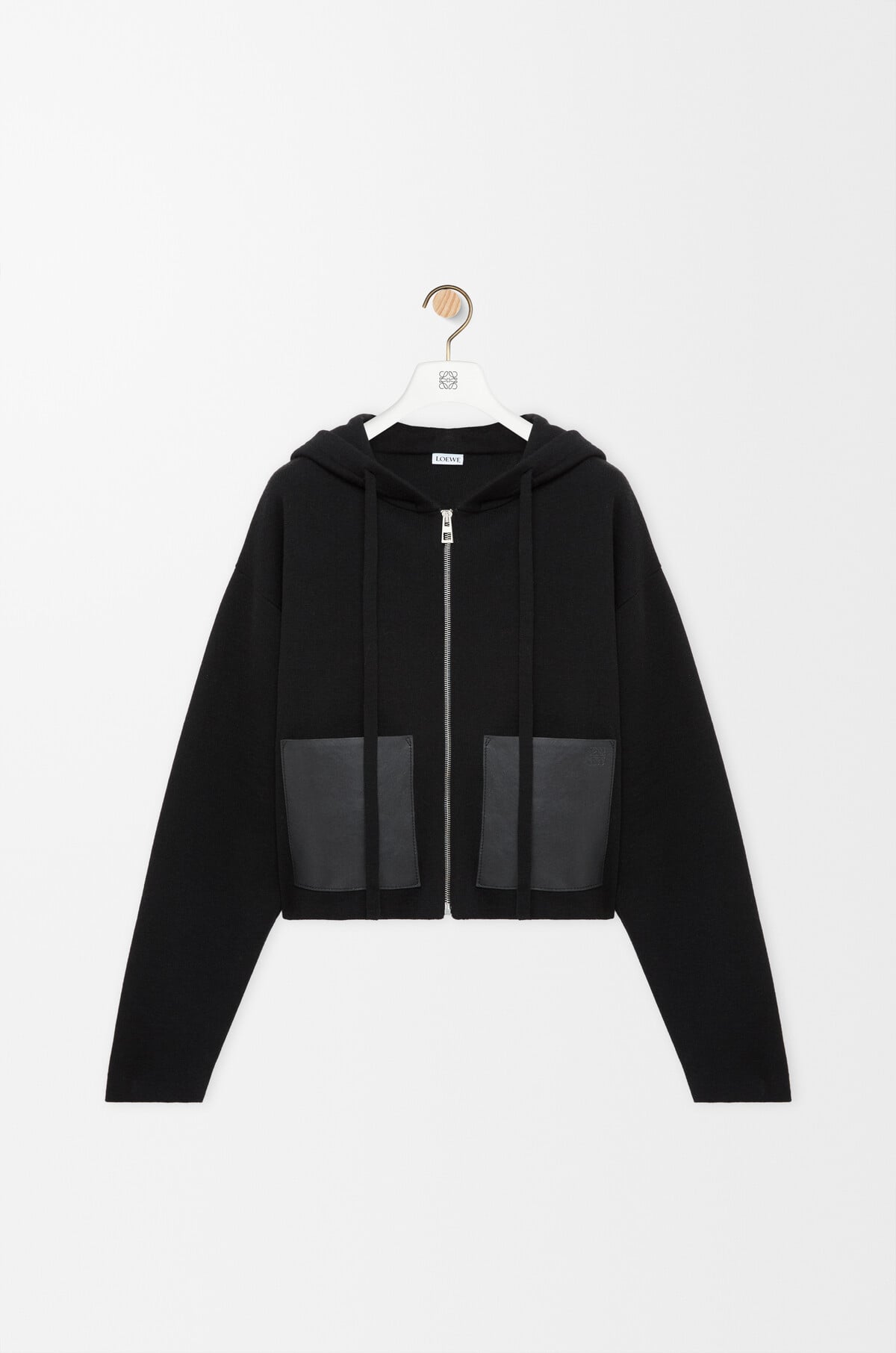 Zip-up hoodie in wool Black - LOEWE USA Official Website