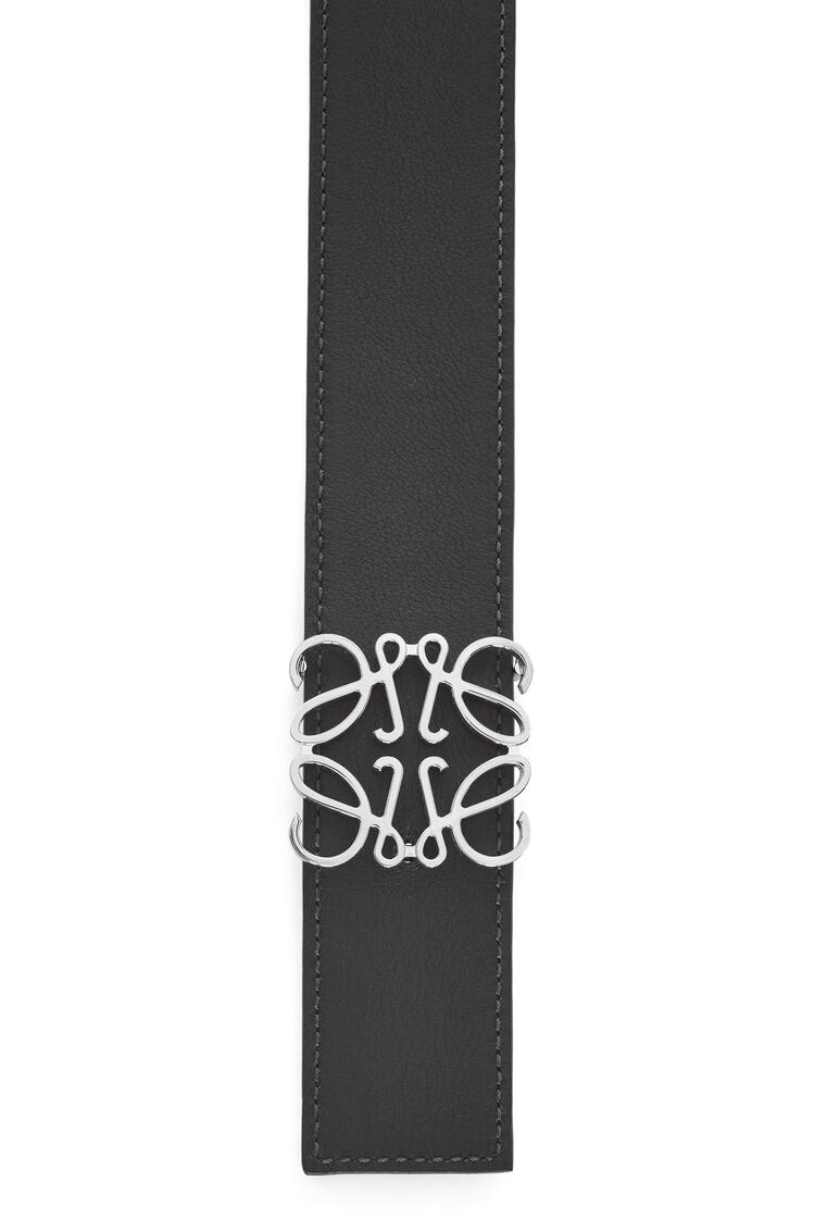 LOEWE Reversible Anagram belt in soft grained calfskin Black/Rust/Palladium