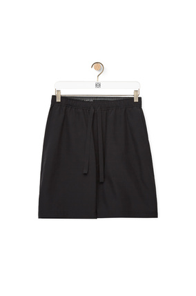 LOEWE Pantalones cortos en seda y poliamida con cordón Negro