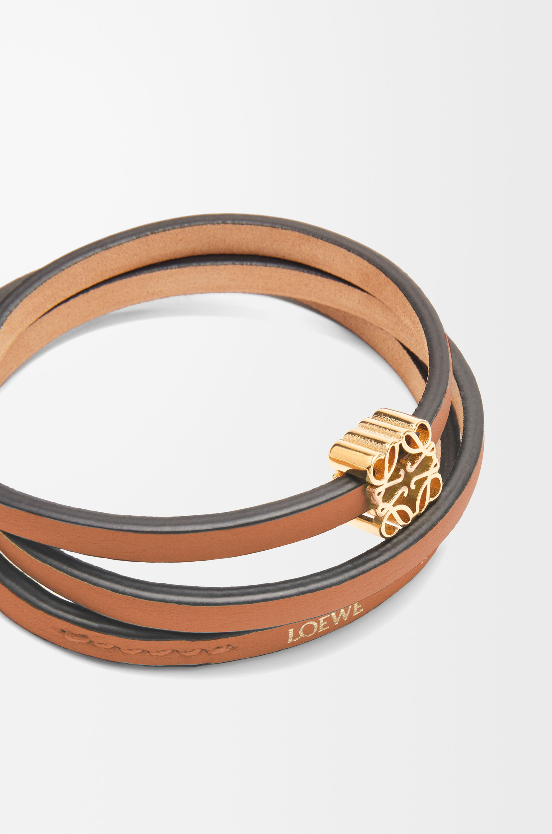 Twist bangle in calfskin Brown - LOEWE