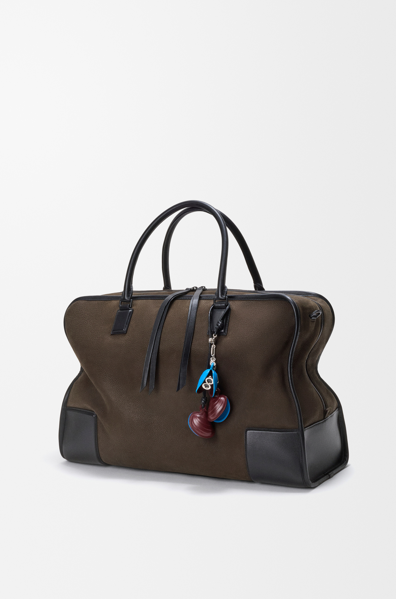 LOEWE Shell charm in calfskin Blue/Red