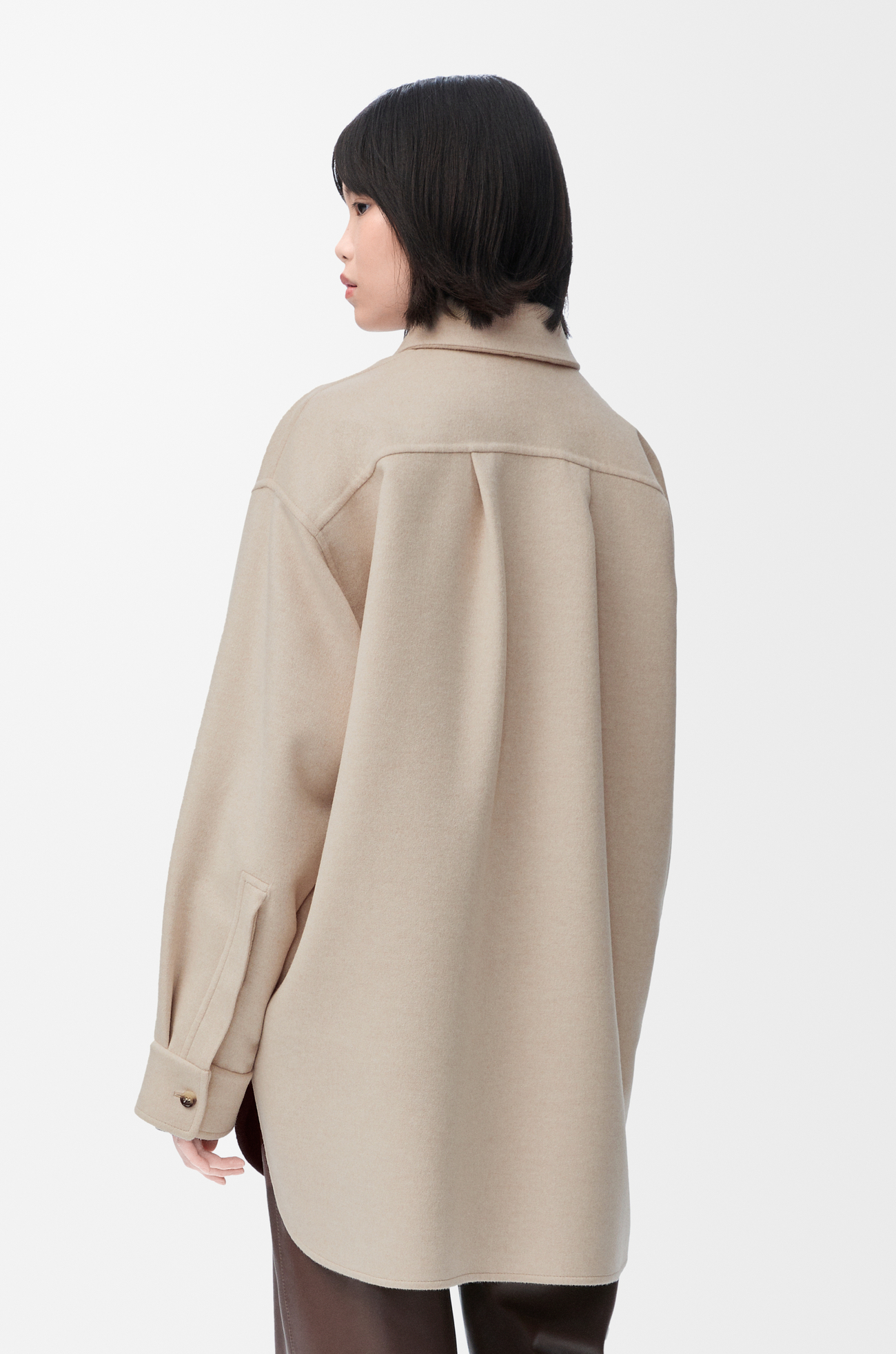 LOEWE Overshirt in wool and cashmere Light Beige Melange plp_rd