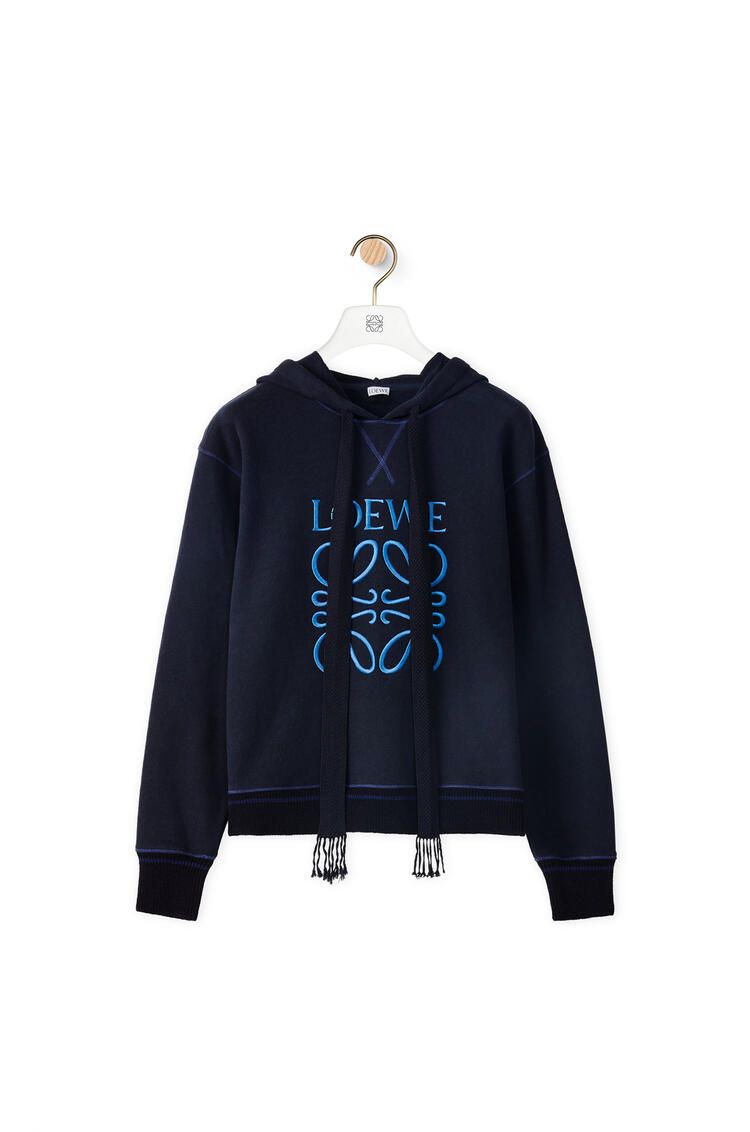 LOEWE Anagram hoodie in cotton Navy Blue