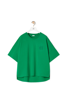 LOEWE Anagram棉質寬鬆短袖T 恤 叢林綠