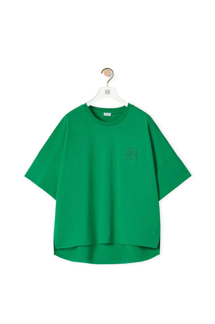 LOEWE Short oversize Anagram T-shirt in cotton Jungle Green pdp_rd