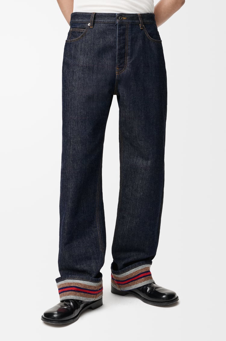 LOEWE Turn-up jeans in denim Raw Denim/Blue