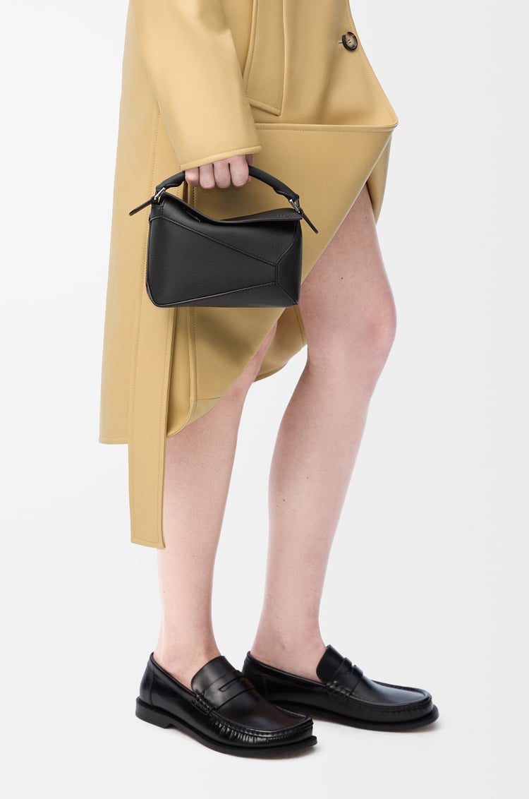 LOEWE Mini Puzzle Edge bag in classic calfskin Black