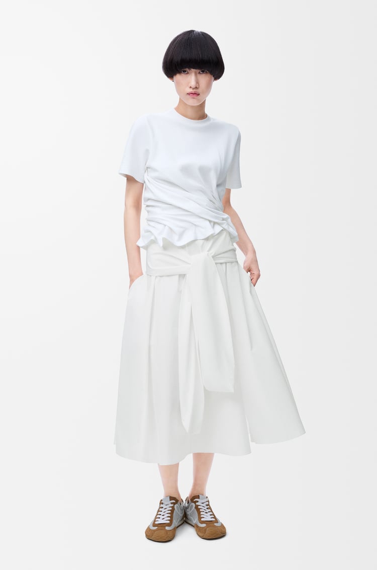 LOEWE Falda cruzada en algodón Blanco