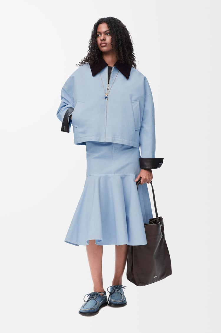 LOEWE Falda en algodón Azul Claro