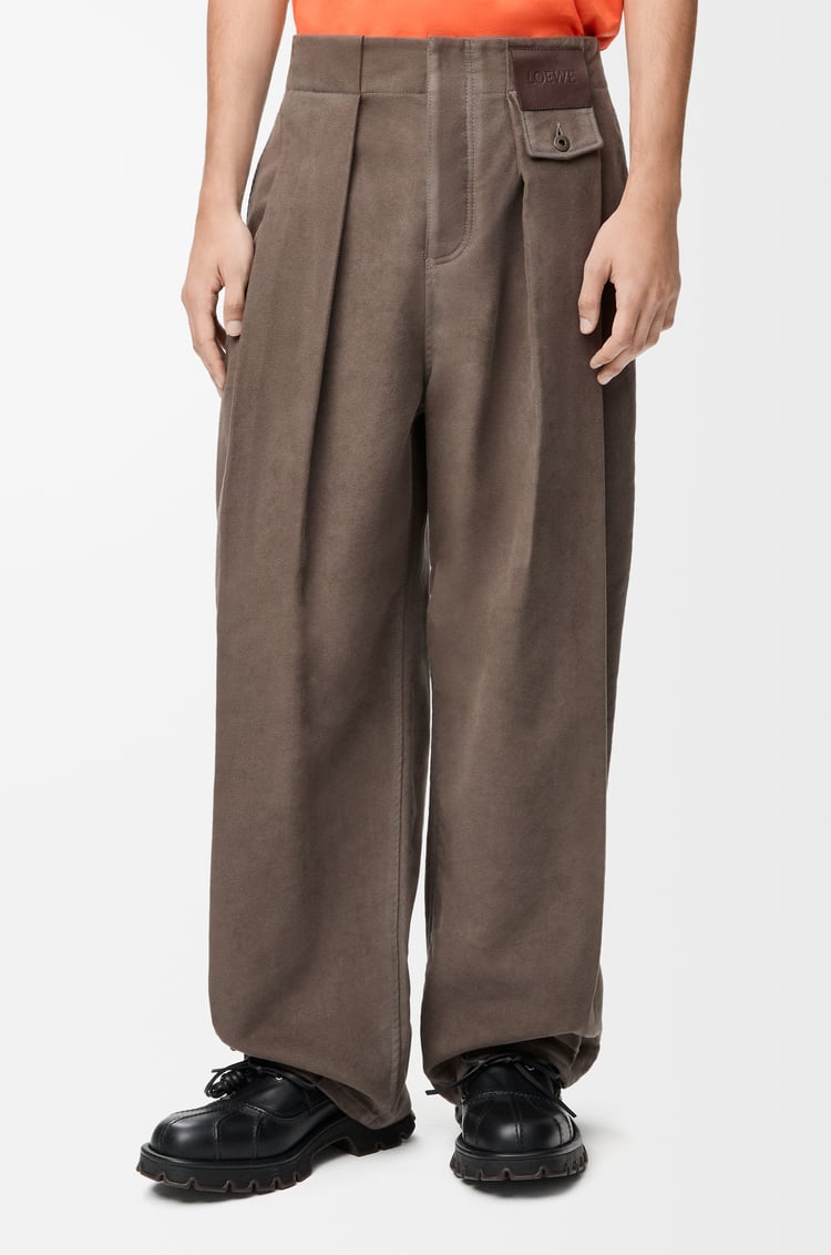 LOEWE Pantalon en coton mélangé Marron Kaki