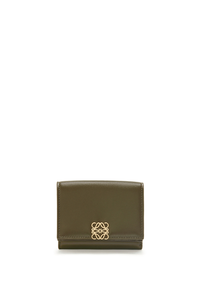 LOEWE Puffer Anagram trifold wallet in shiny nappa calfskin Dark Khaki Green plp_rd