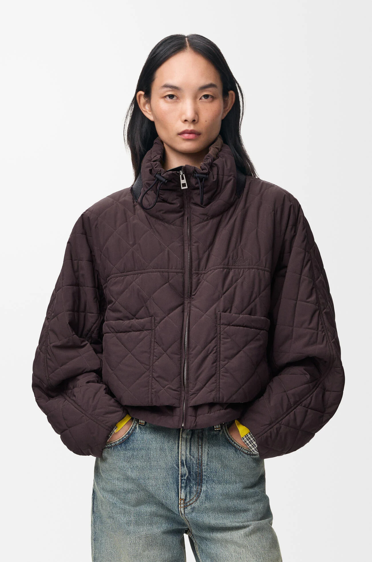 LOEWE Chaqueta acolchada en tejido técnico Marrón