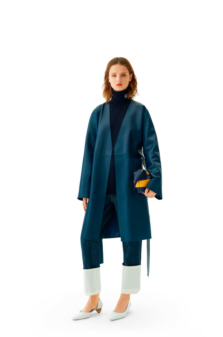 LOEWE Short coat in nappa Varsity Blue