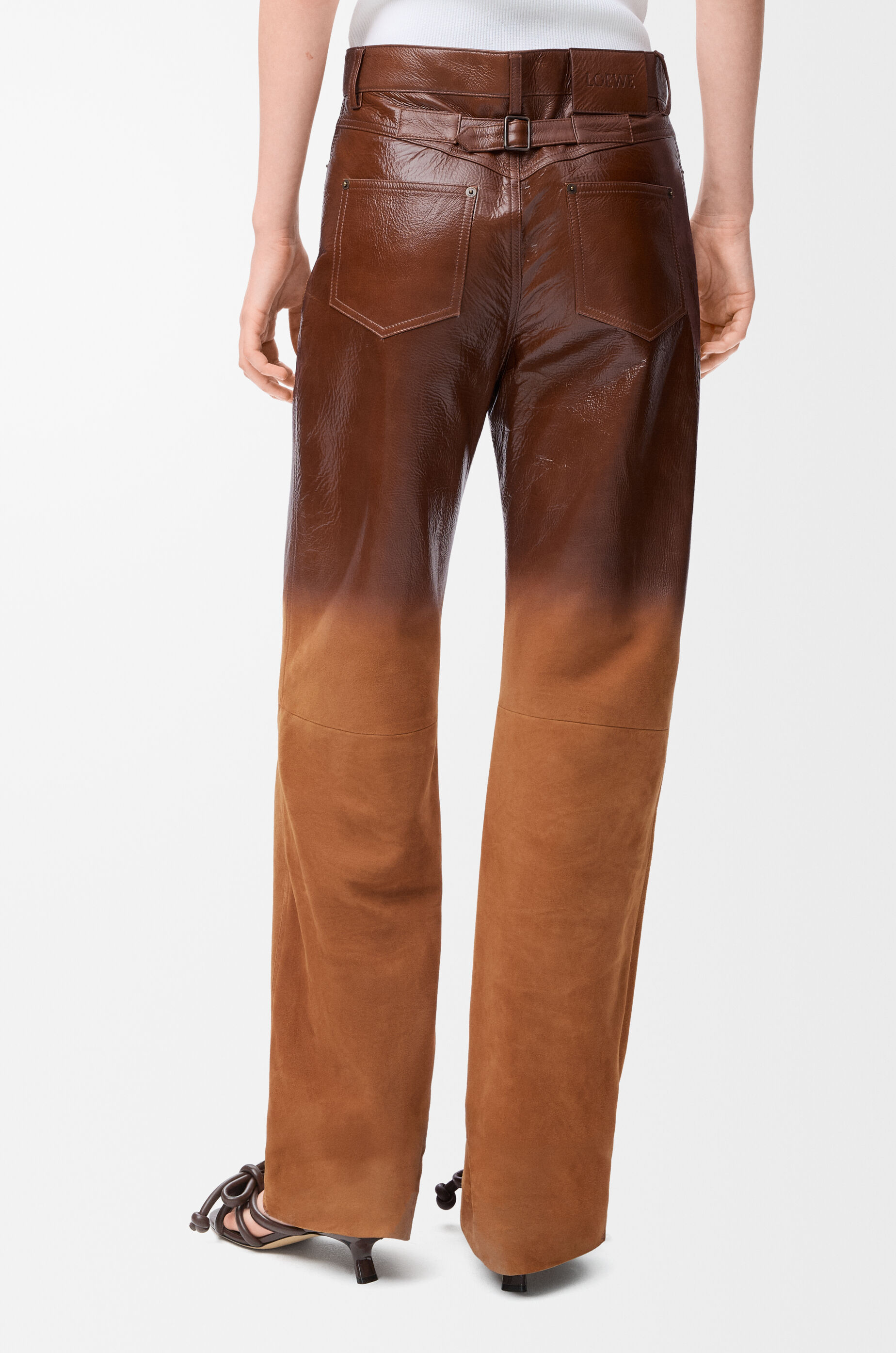 未使用　PT01 リネン　トラウザーズ　ブラウン46 未使用 PT01 リネン トラウザーズ ブラウン46