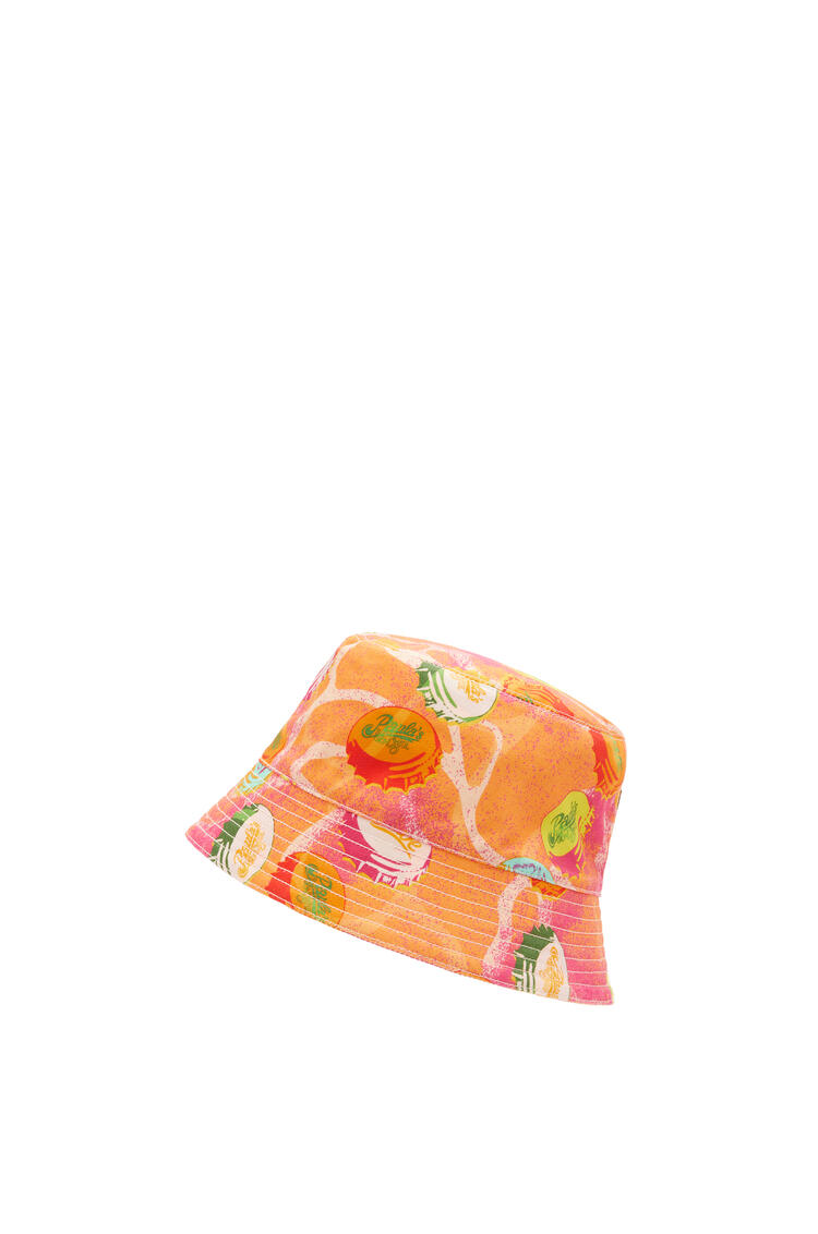 LOEWE Sombrero de pescador en lona y piel de ternera con tapabotellas Naranja pdp_rd