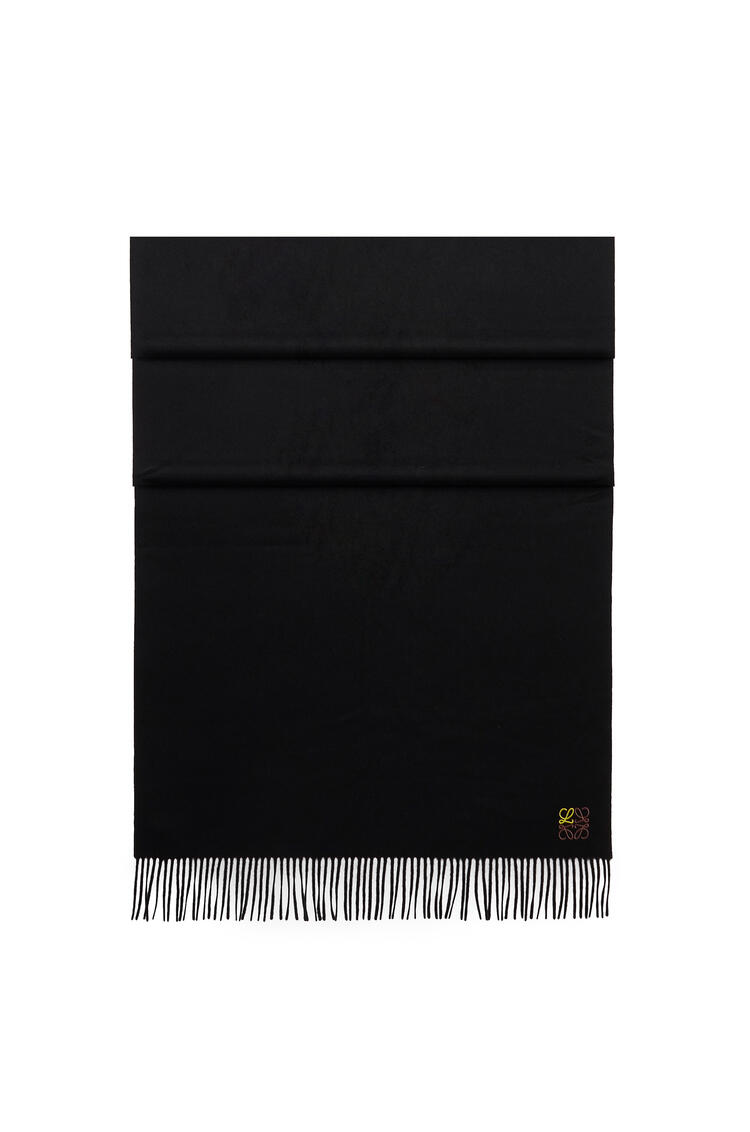 LOEWE Bufanda Anagrama de 70 x 200 cm en cashmere Negro pdp_rd