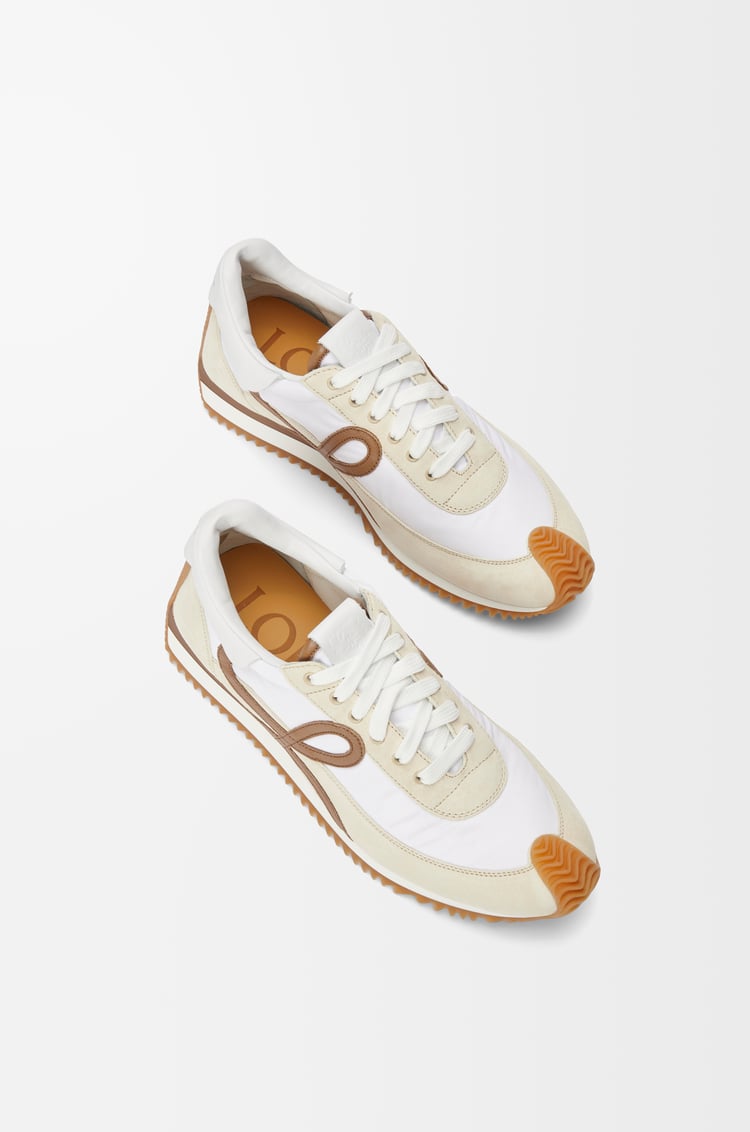 LOEWE Flow Runner in nylon and suede Chocolate/Almost Optic