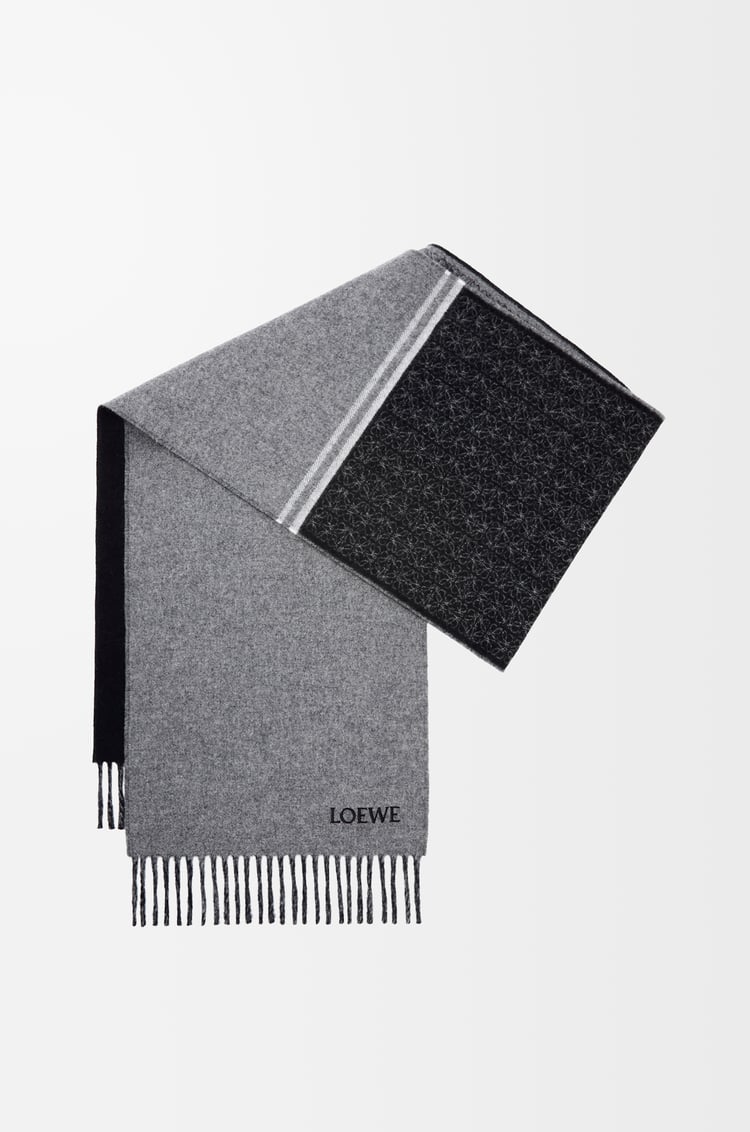 LOEWE スカーフ（ウール&カシミヤ） ブラック/グレー