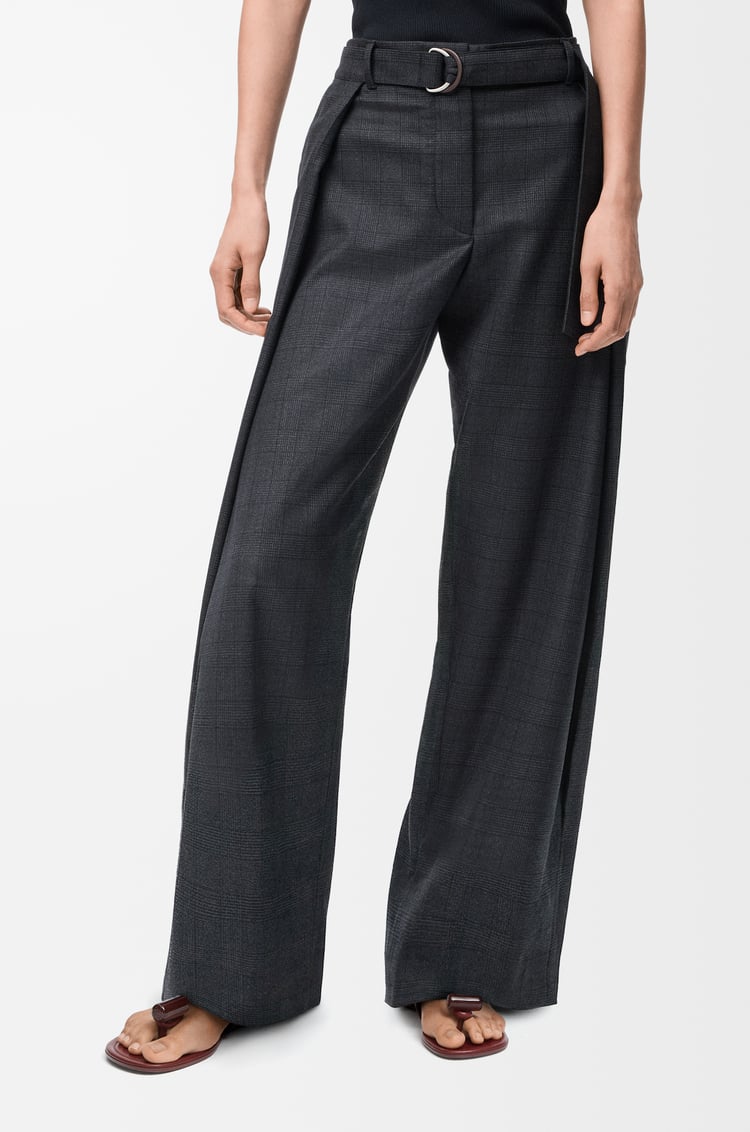 LOEWE Pantaloni con cintura in lana Grigio Scuro