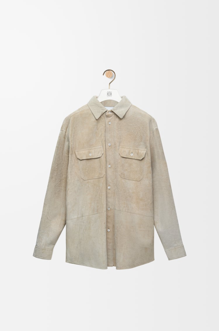 LOEWE 绒面羊皮革外套衬衫 白色