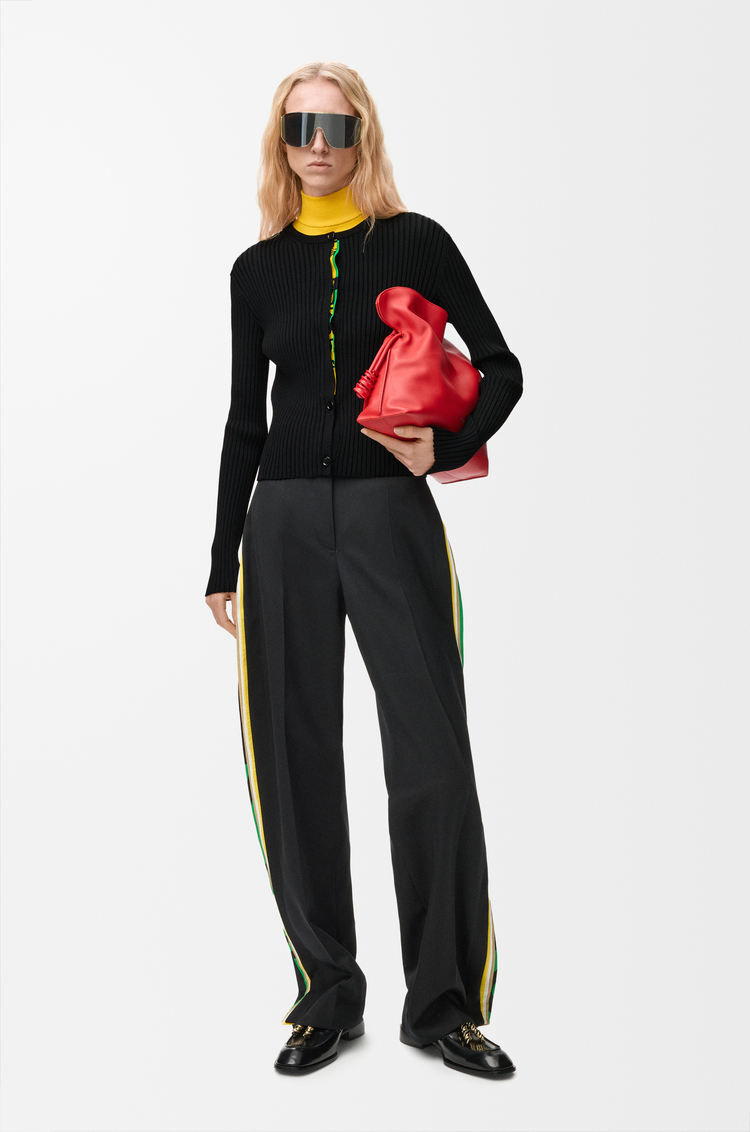 LOEWE Cardigan in viscose blend Black/Multicolor