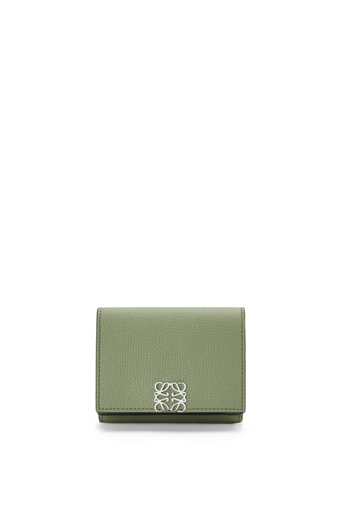 LOEWE 石紋小牛皮 Anagram 三摺錢包 迷迭香綠